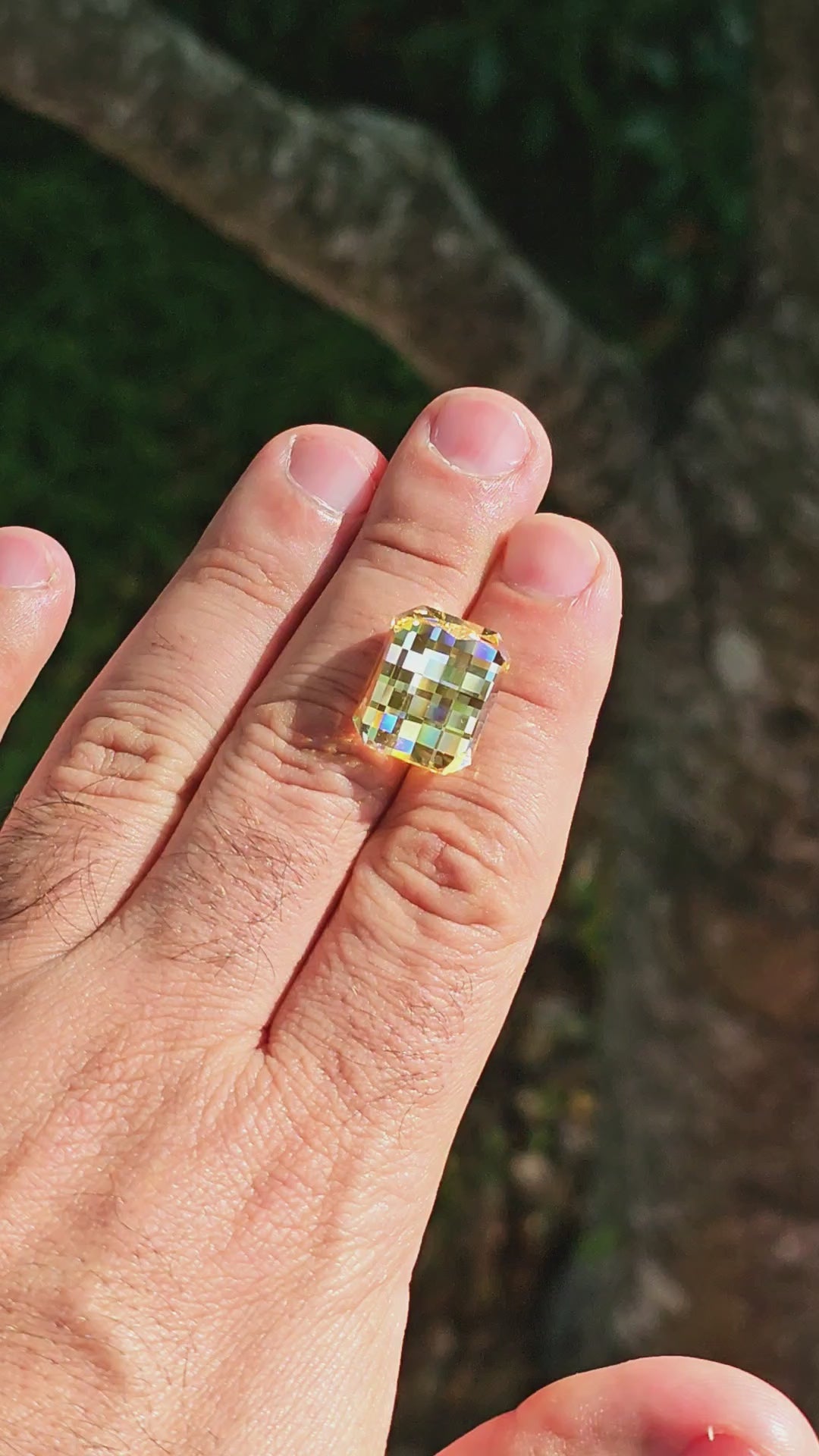 Experimental Samarium YAG, Pixel Rectangle Cut, 26.21 Carats