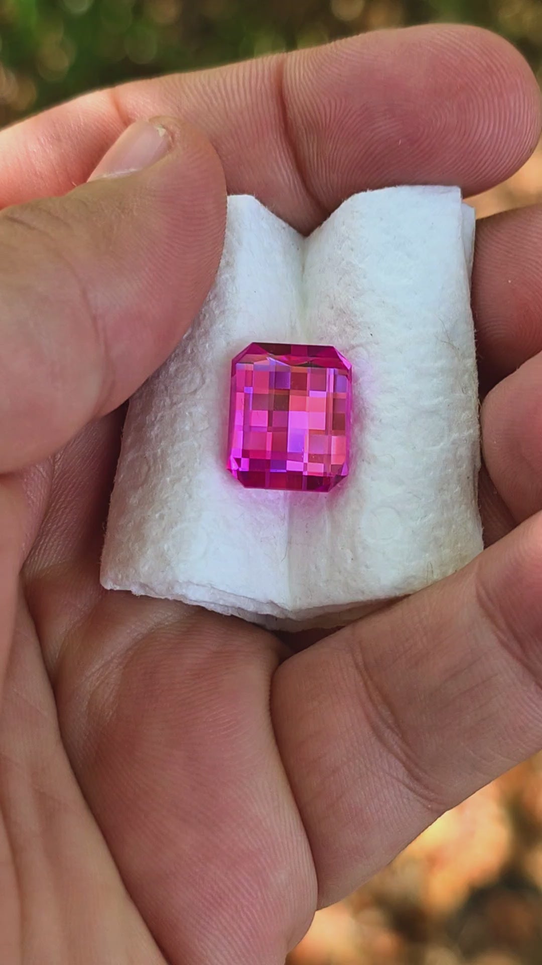 Pink Lab Sapphire, Pixel Rectangle Cut, 12.75 Carats