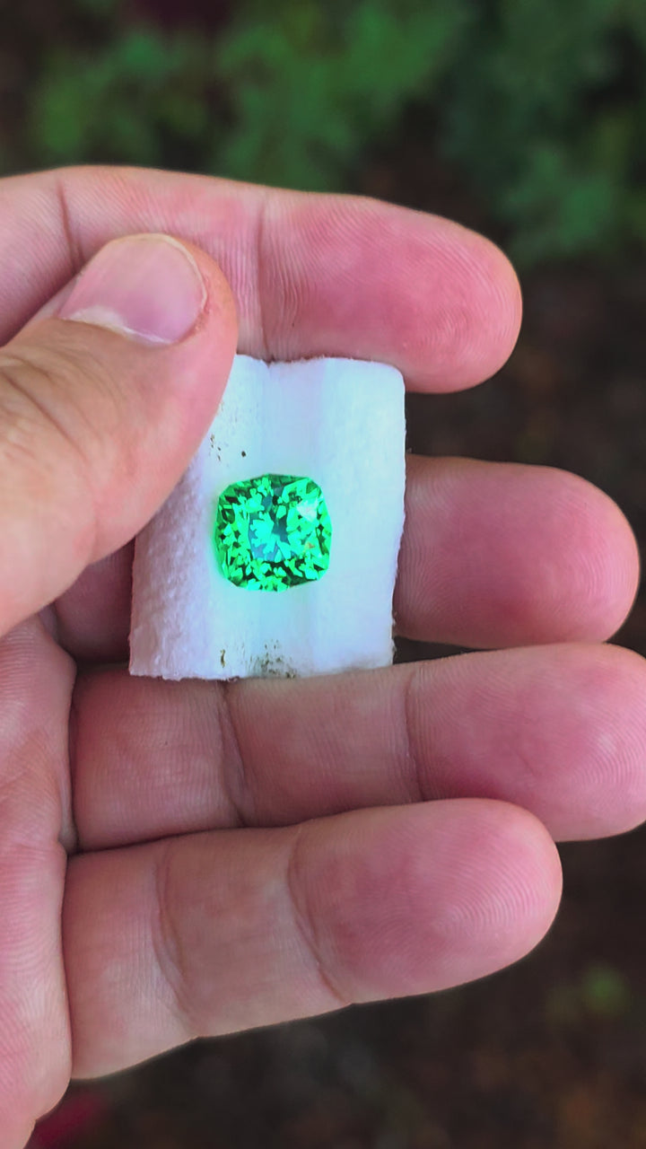 Vivid Green Vanadium YAG, House Of Sylas Cushion Cut, 8.78 Carats