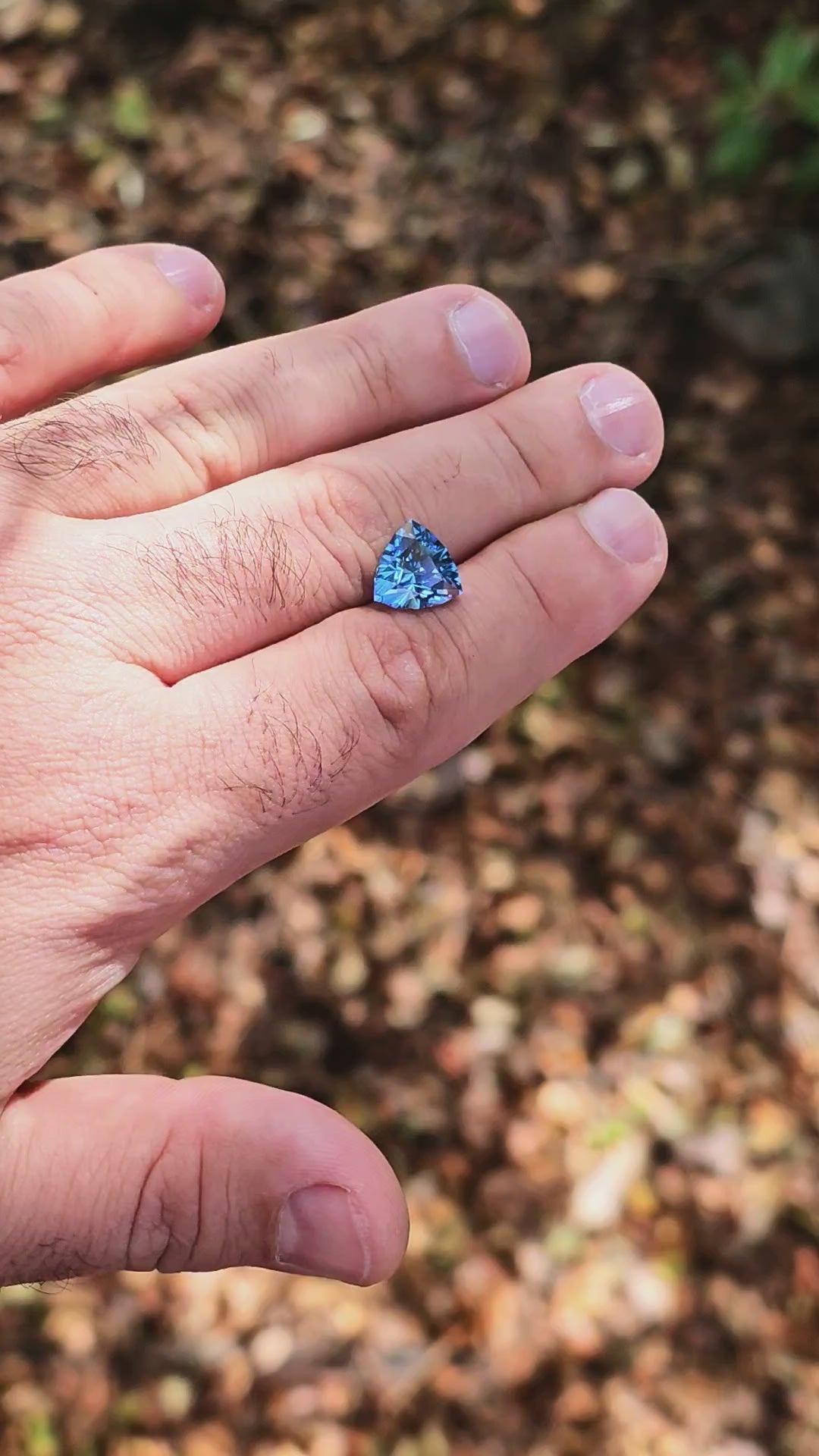 Cerulean Blue Lab Sapphire, Trillian Internal Reflections Cut, 5.61 Carats