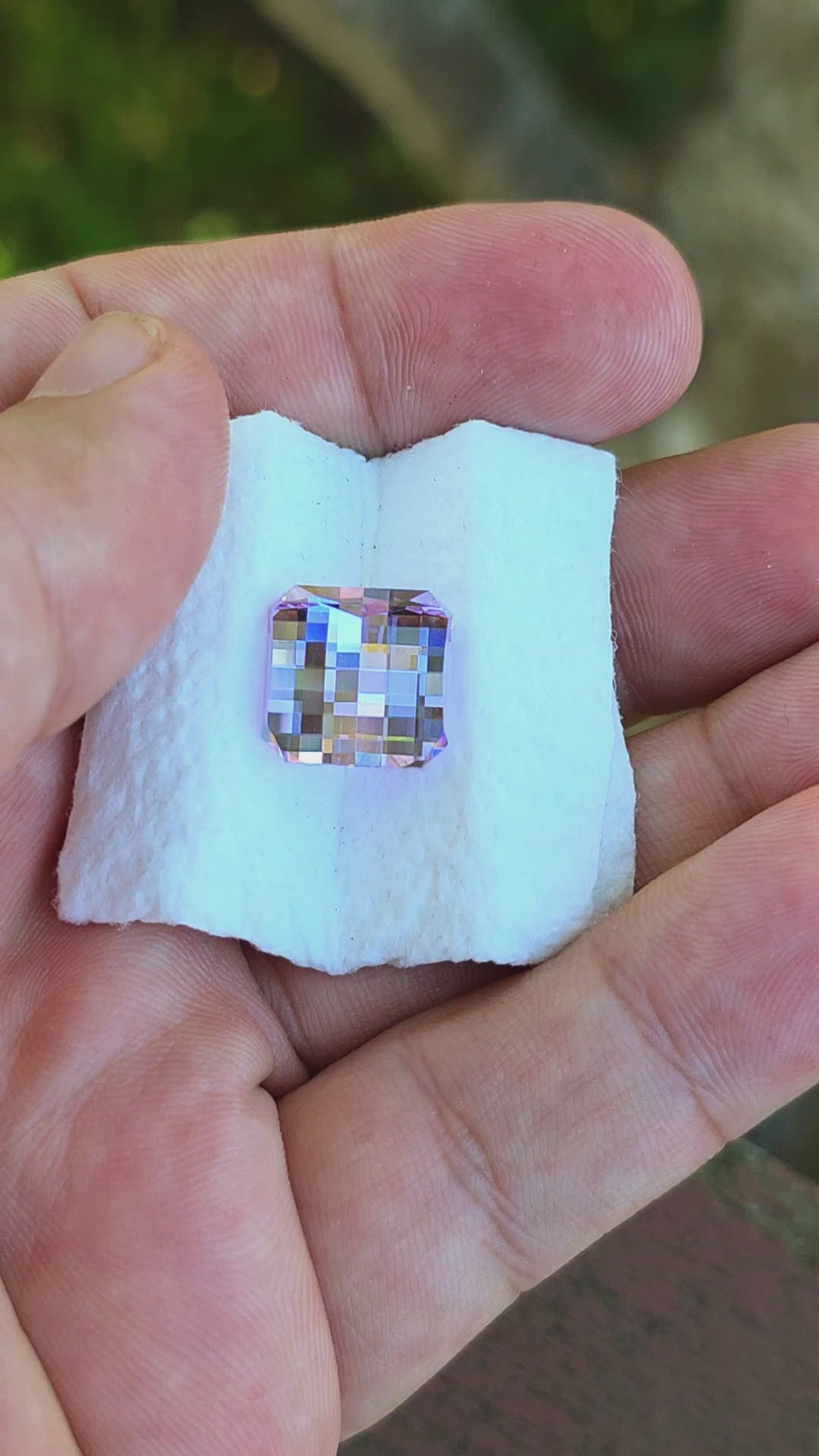Purple Neodymium YAG, Pixel Square Cut, 13.35 Carats