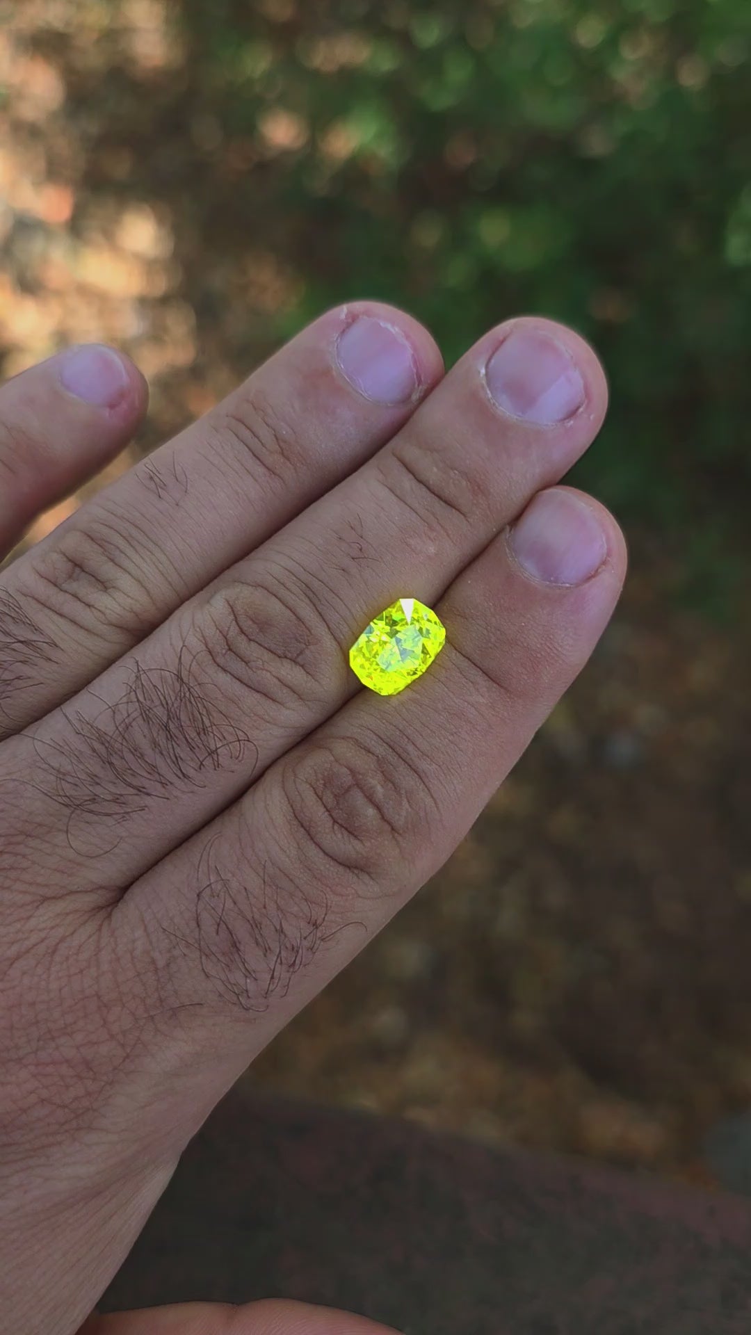 "Ultra" Glow In The Dark Lab Garnet, Cushion Internal Reflections Cut, 7.00 Carats