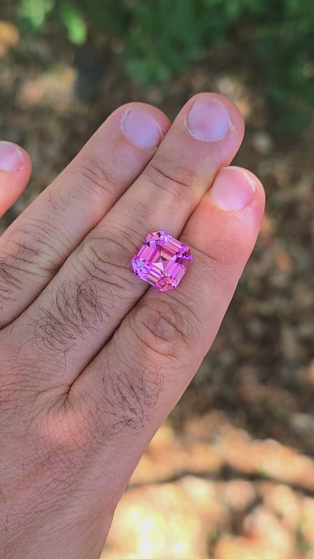 Barbie Pink Lab Sapphire, Asscher Cut, 12.09 Carats