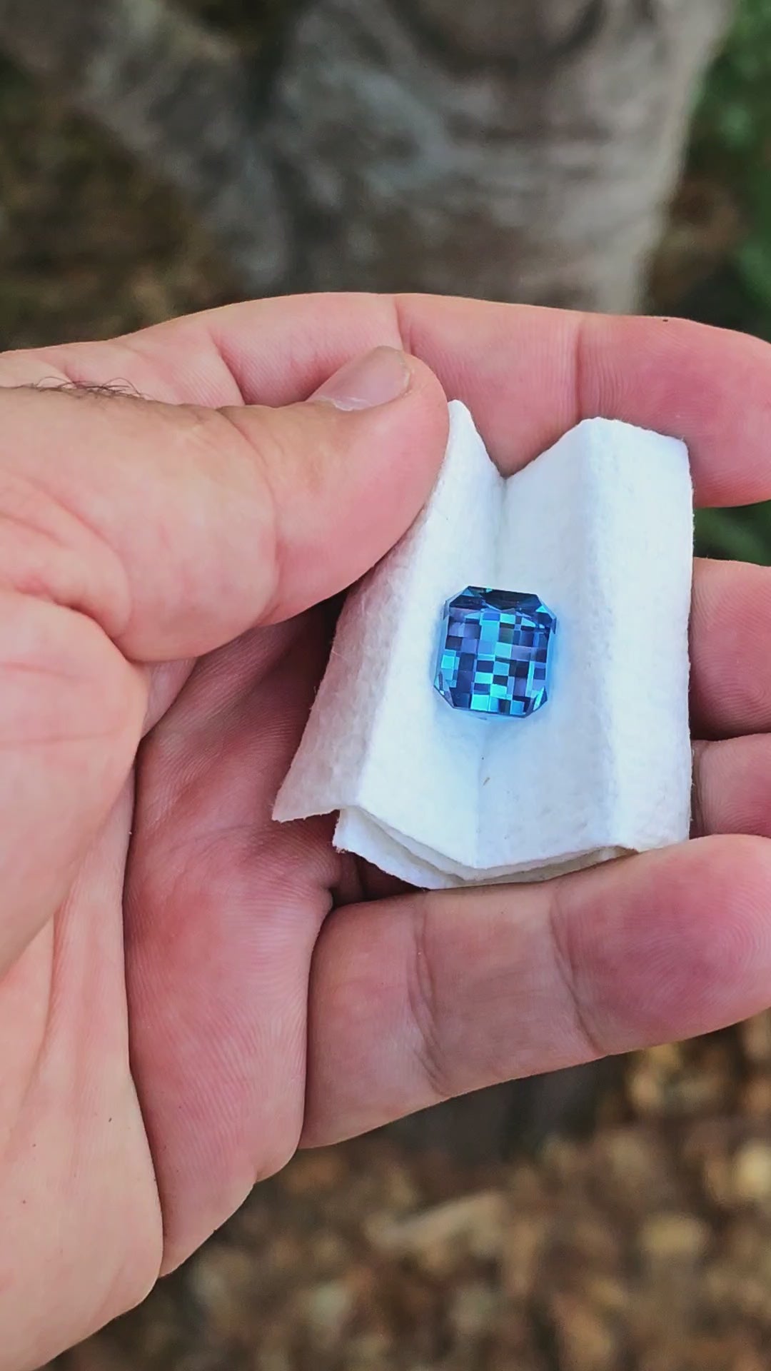 Cerulean Blue Lab Sapphire, Pixel Rectangle Cut, 10.48 Carats