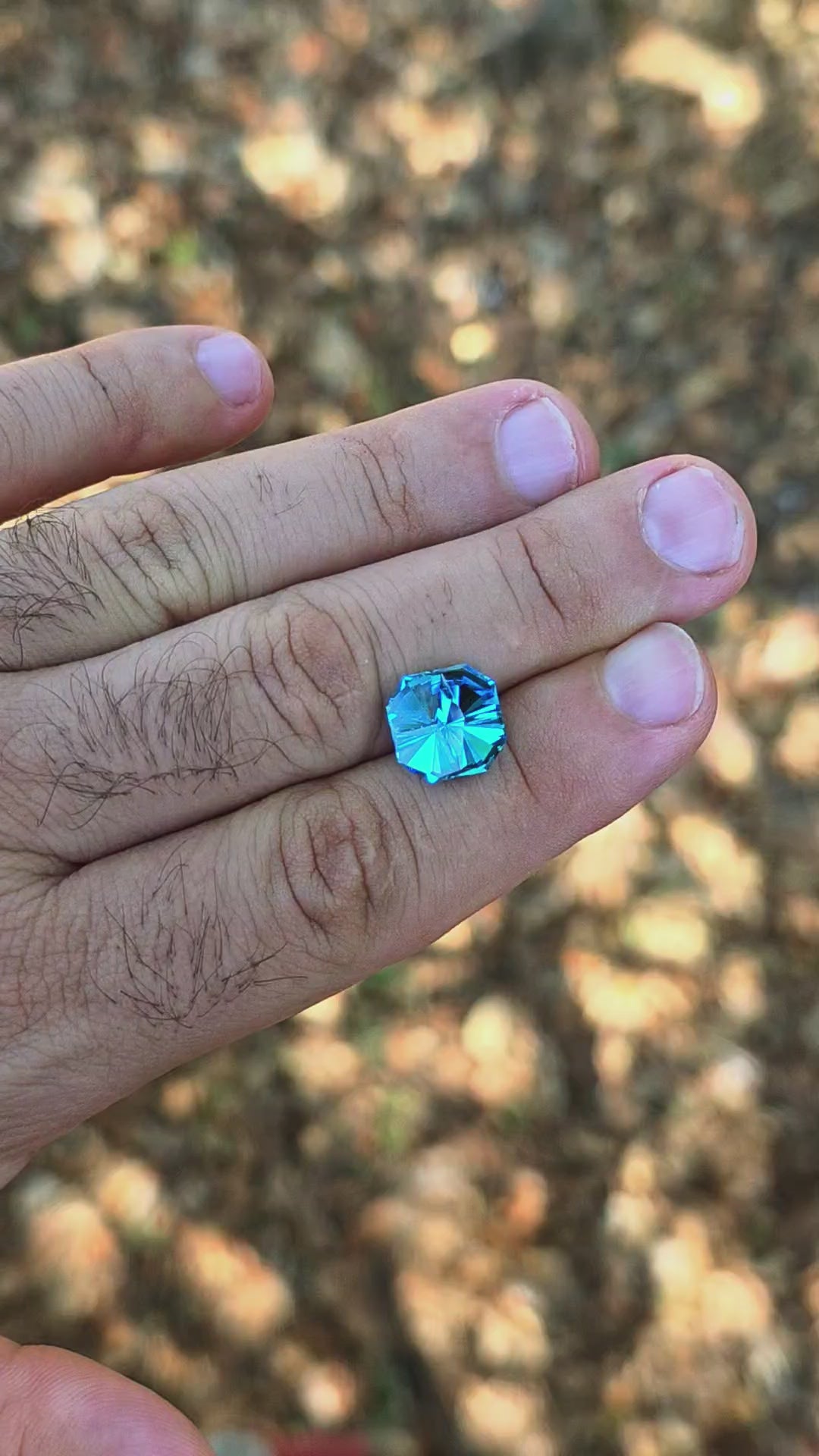 Blue Cobalt YAG, Tessellation Cut, 9.43 Carats