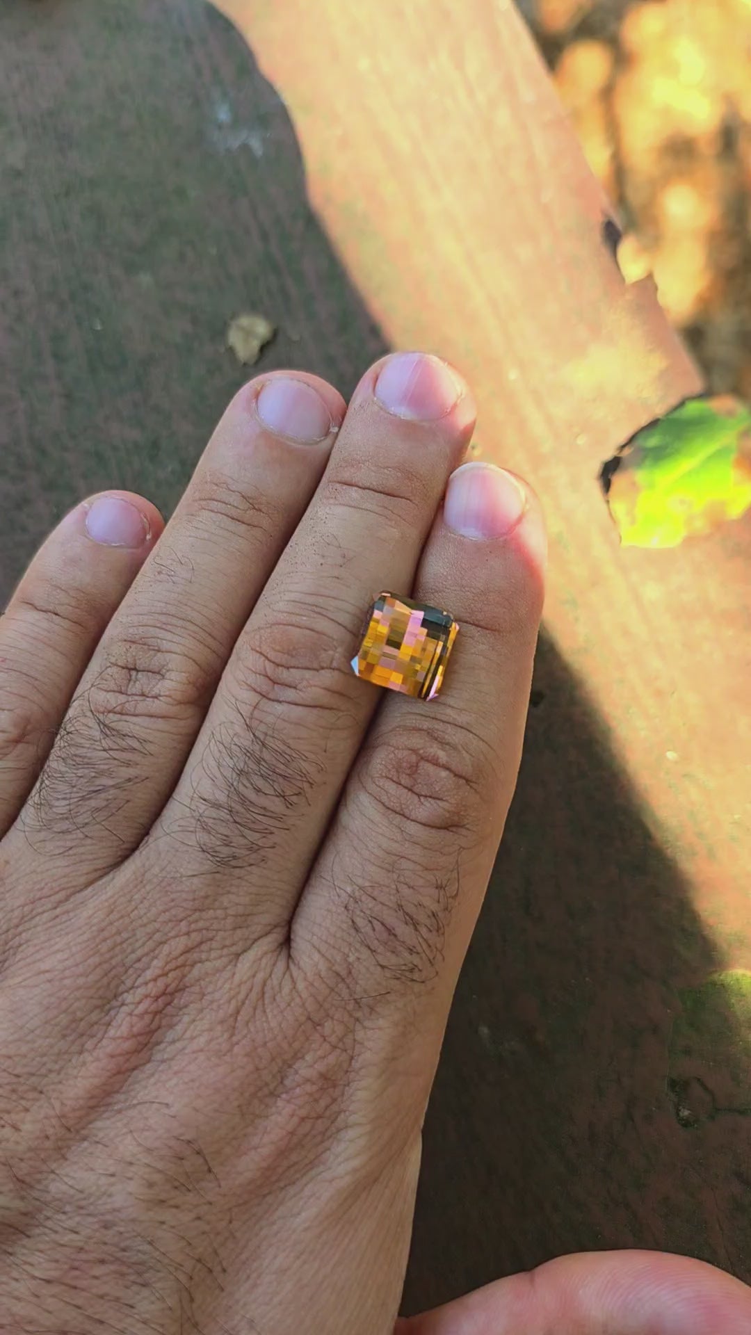 Toasted Orange Erbium YAG, Pixel Square Cut, 15.60 Carats