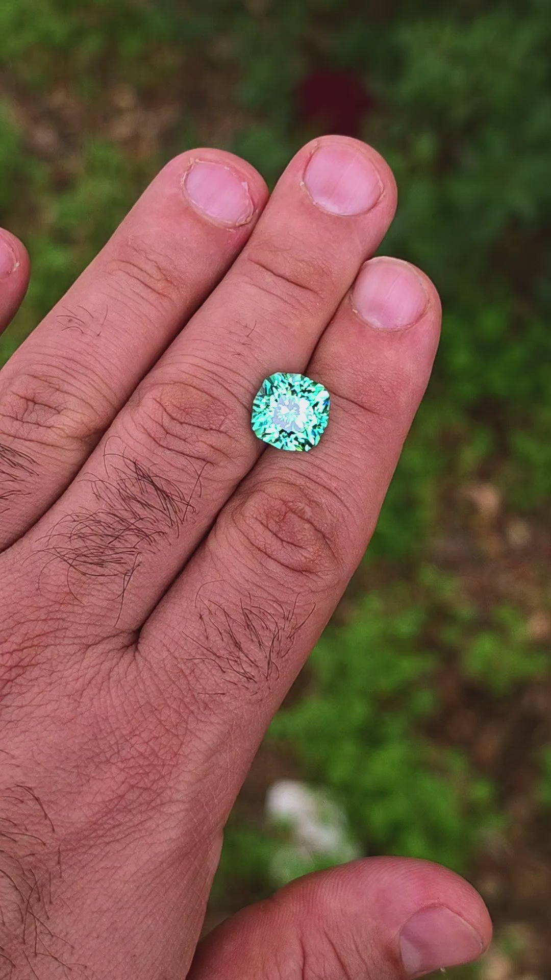 Repurposed Teal "Paraiba" YAG, House Of Sylas Cushion Cut, 8.87 Carats