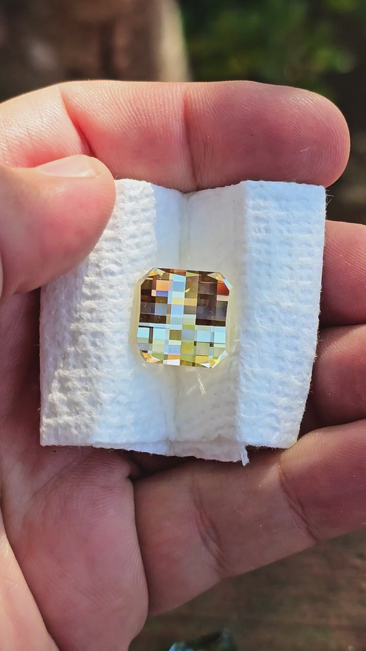 Experimental Samarium YAG, Pixel Square Cut, 21.42 Carats