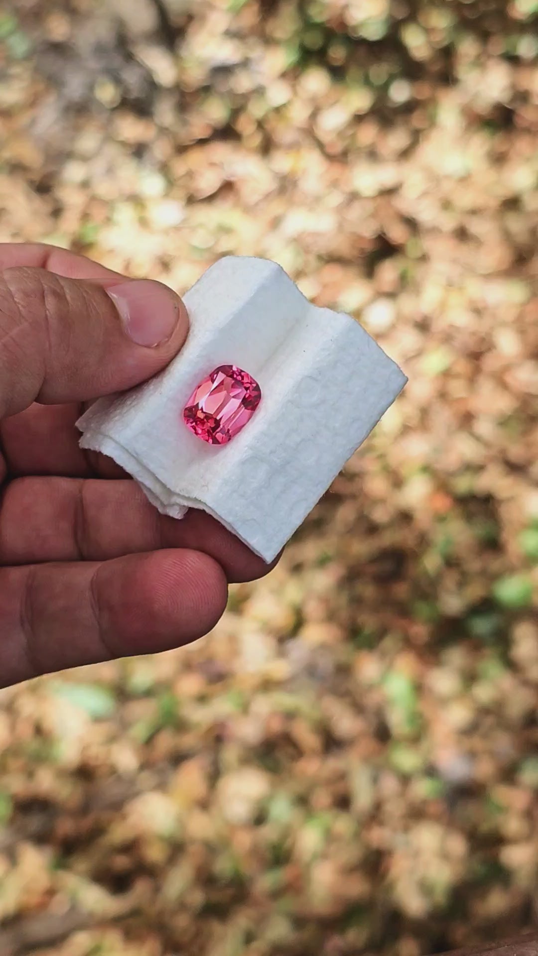 Fire Padparadscha Lab Sapphire, Antique Long Cushion Cut, 8.03 Carats