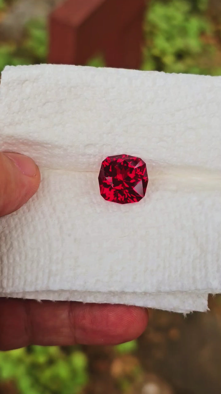 Pigeon Blood Lab Spinel, House Of Sylas Cushion Cut, 16.4 Carats