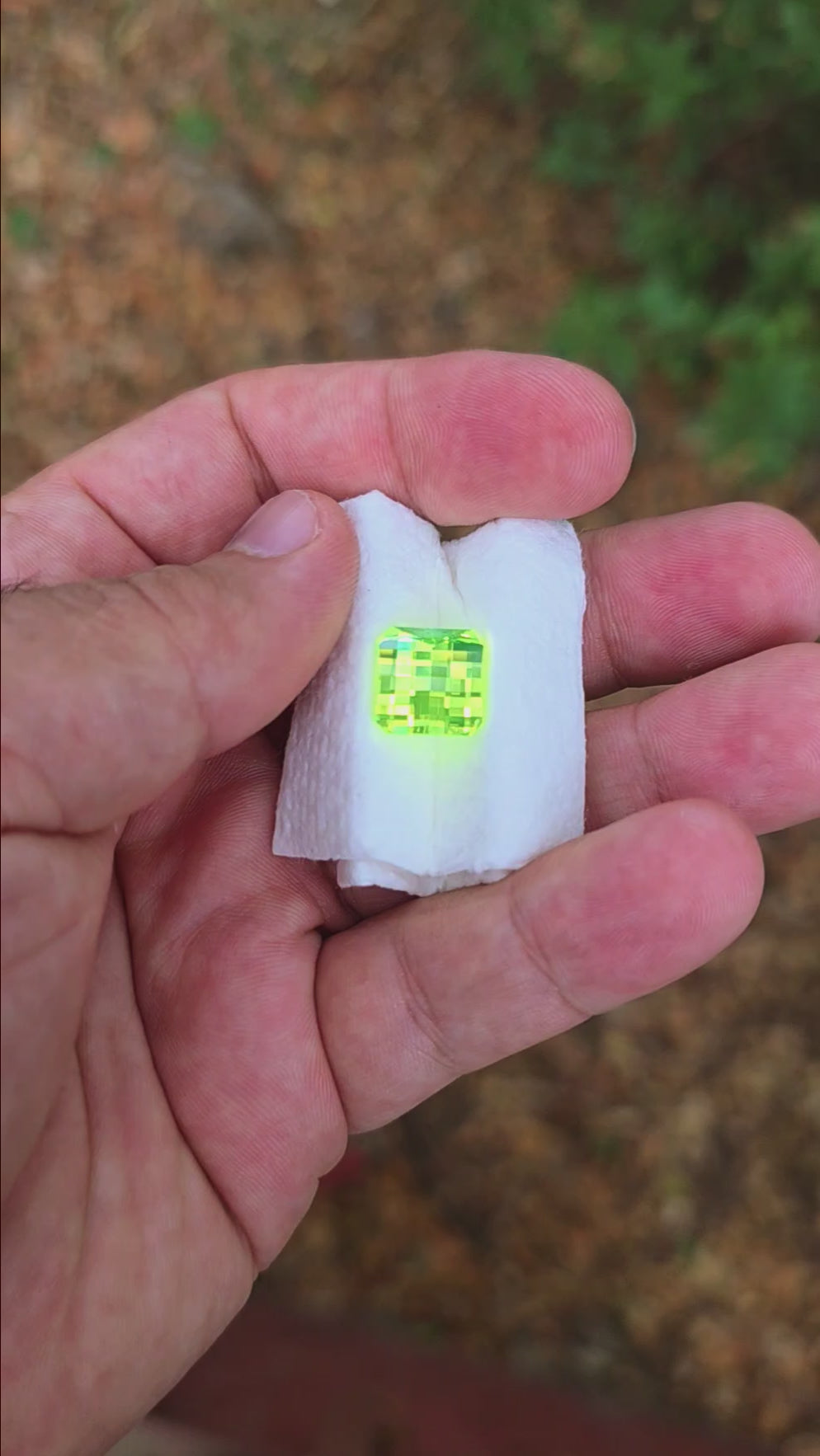 Green LuAG, Pixel Square Cut, 15.19 Carats