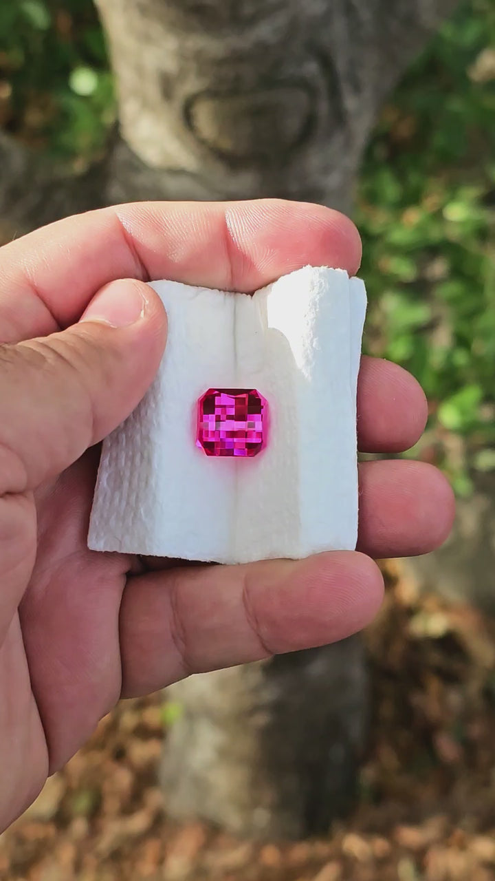 Jedi Color Czochralski Lab Spinel, Pixel Square Cut, 11.67 Carats