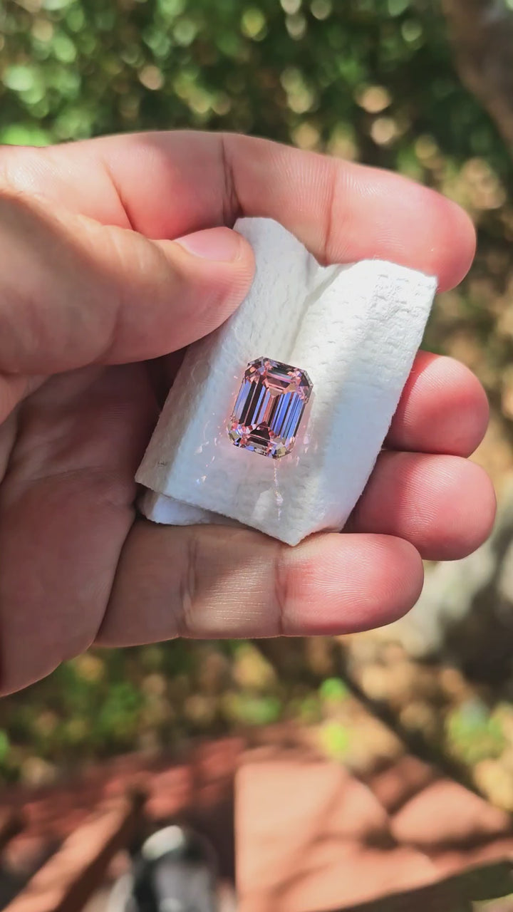 Purple Neodymium+ YAG, Emerald Cut, 17.64 Carats