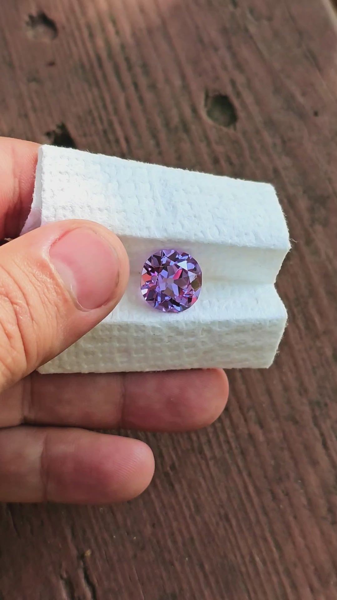 Greyish Mauve Lab Sapphire, Antique Cushion Cut, 10.2 Carats