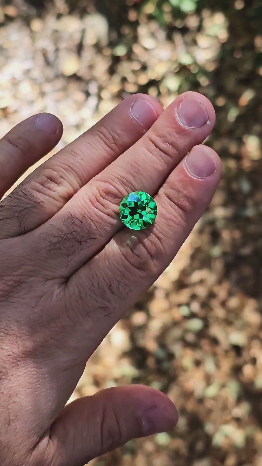 Vivid Green Vanadium YAG, Traditional Round Brilliant Cut, 13.68 Carats