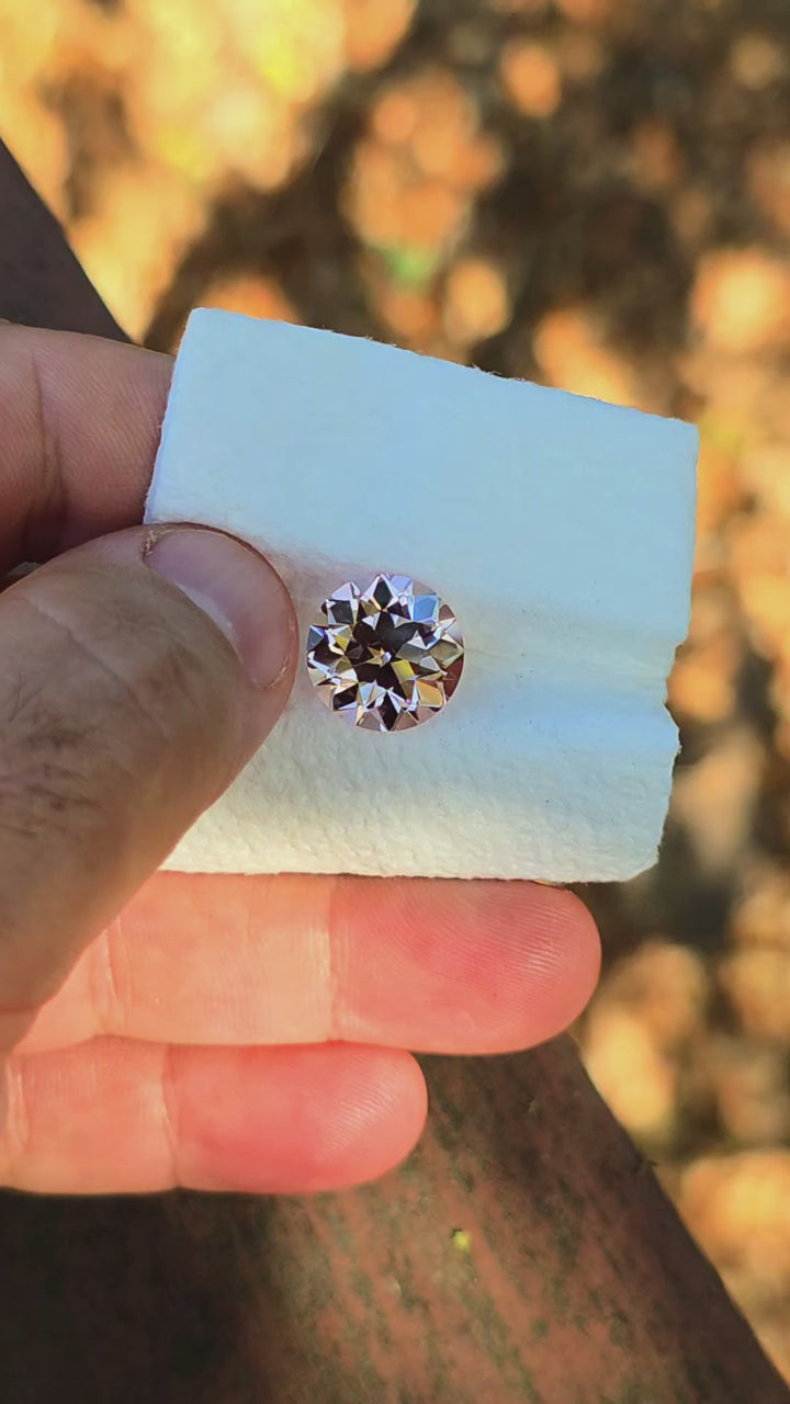 Peachy 🍑 "Morganite" Colored Lab Sapphire, Traditional Round Brilliant Cut, 11.32 Carats