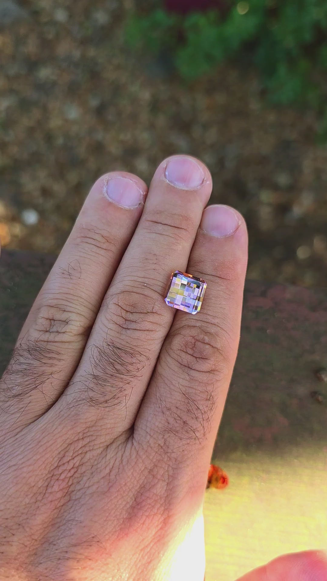 Soviet Era Padparadscha Erbium YAG, Pixel Square Cut, 7.93 Carats