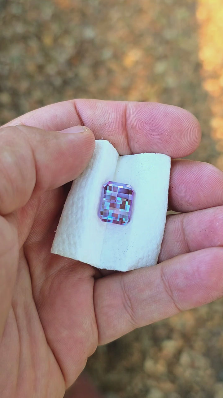 Repurposed Laser Alexandrite, Pixel Rectangle Cut, 9.56 Carats