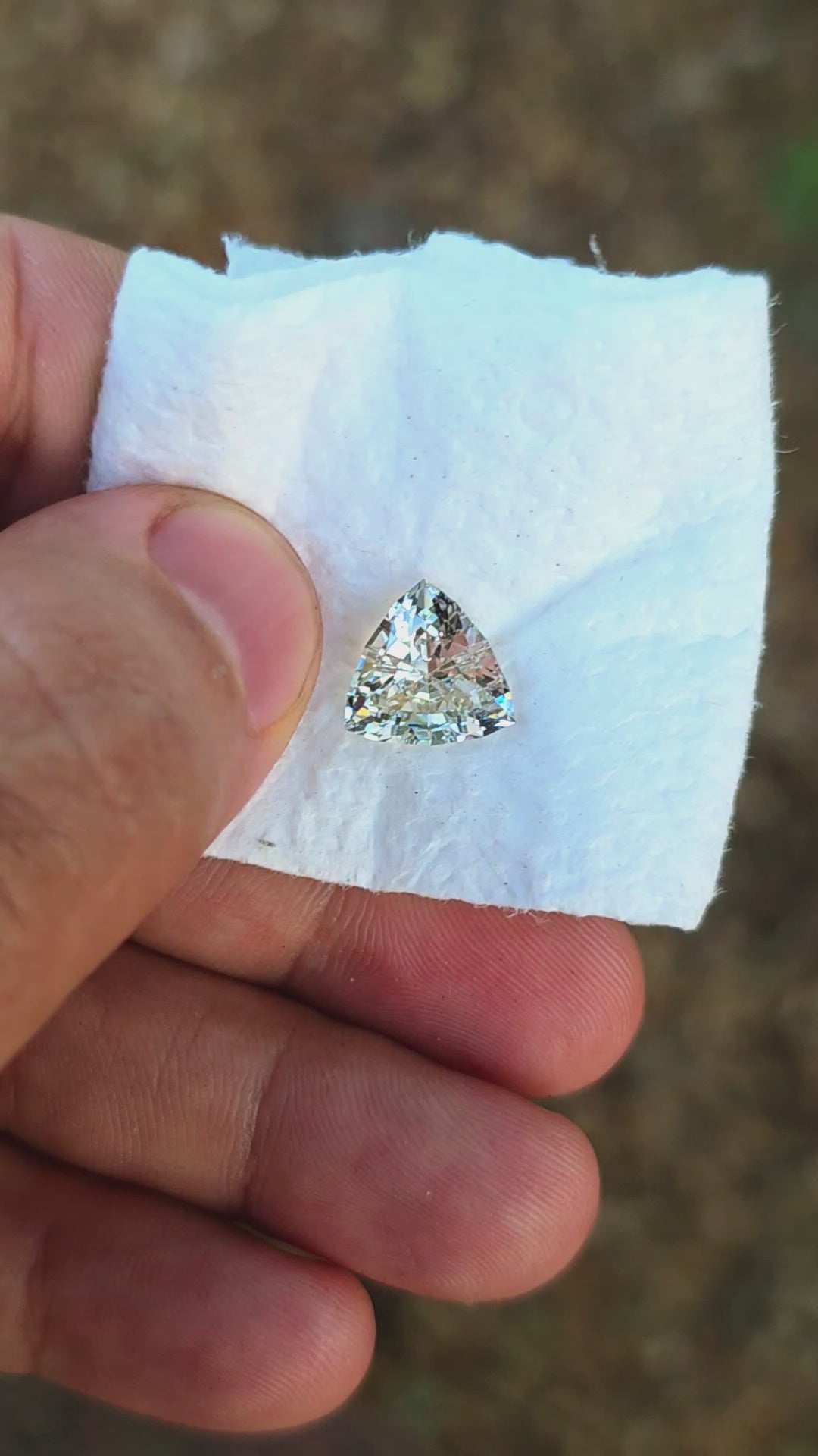 Gray Green Ytterbium YAG, Trillian Step Cut, 5.25 Carats
