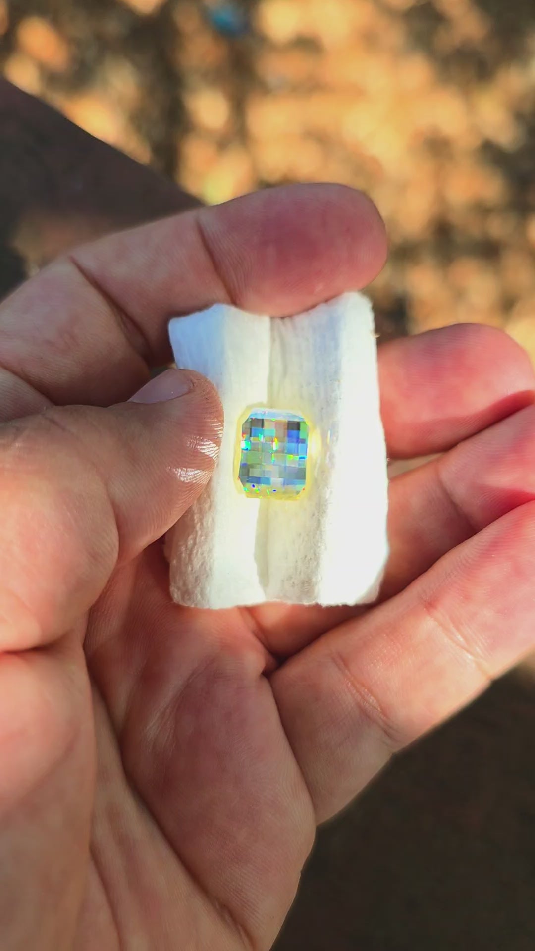 White Rutile 🌈🍭🦄, Pixel Rectangle Cut, 9.10 Carats