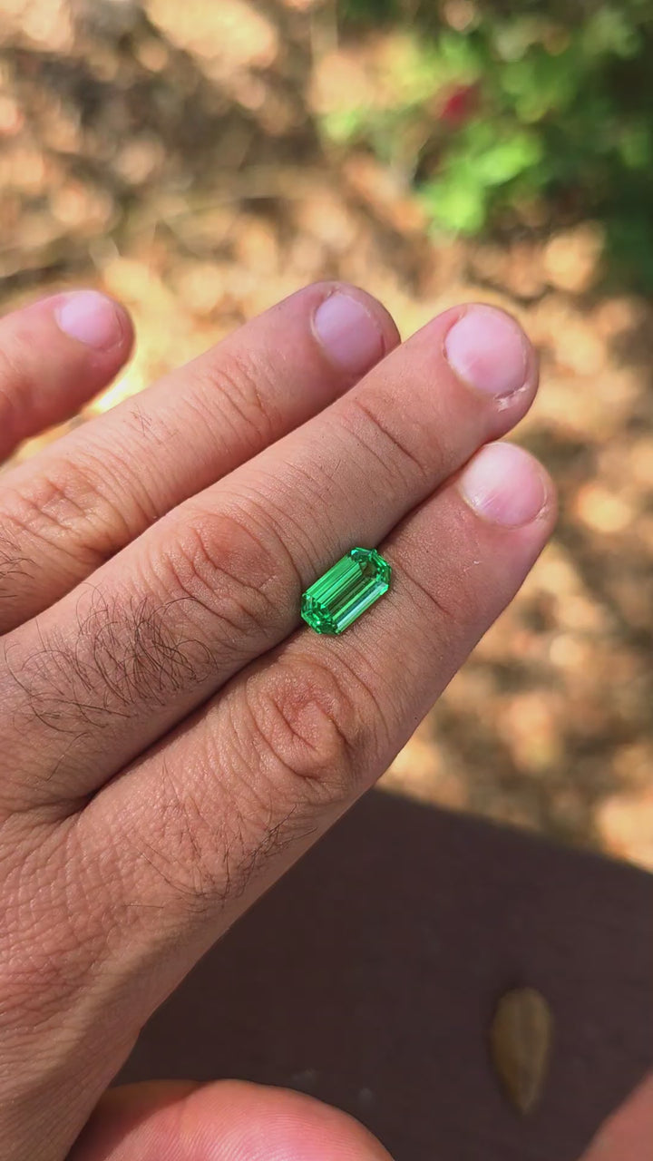Vivid Green Vanadium YAG, Stretched Octagon Cut, 3.60 Carats