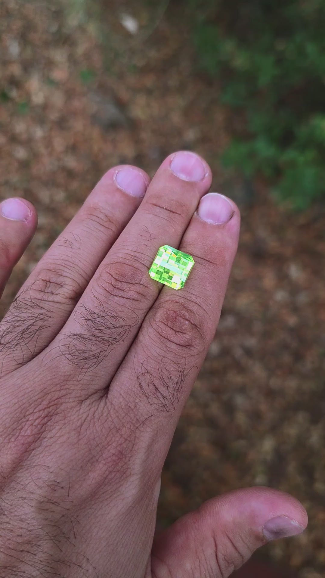 Green LuAG, Pixel Square Cut, 15.19 Carats