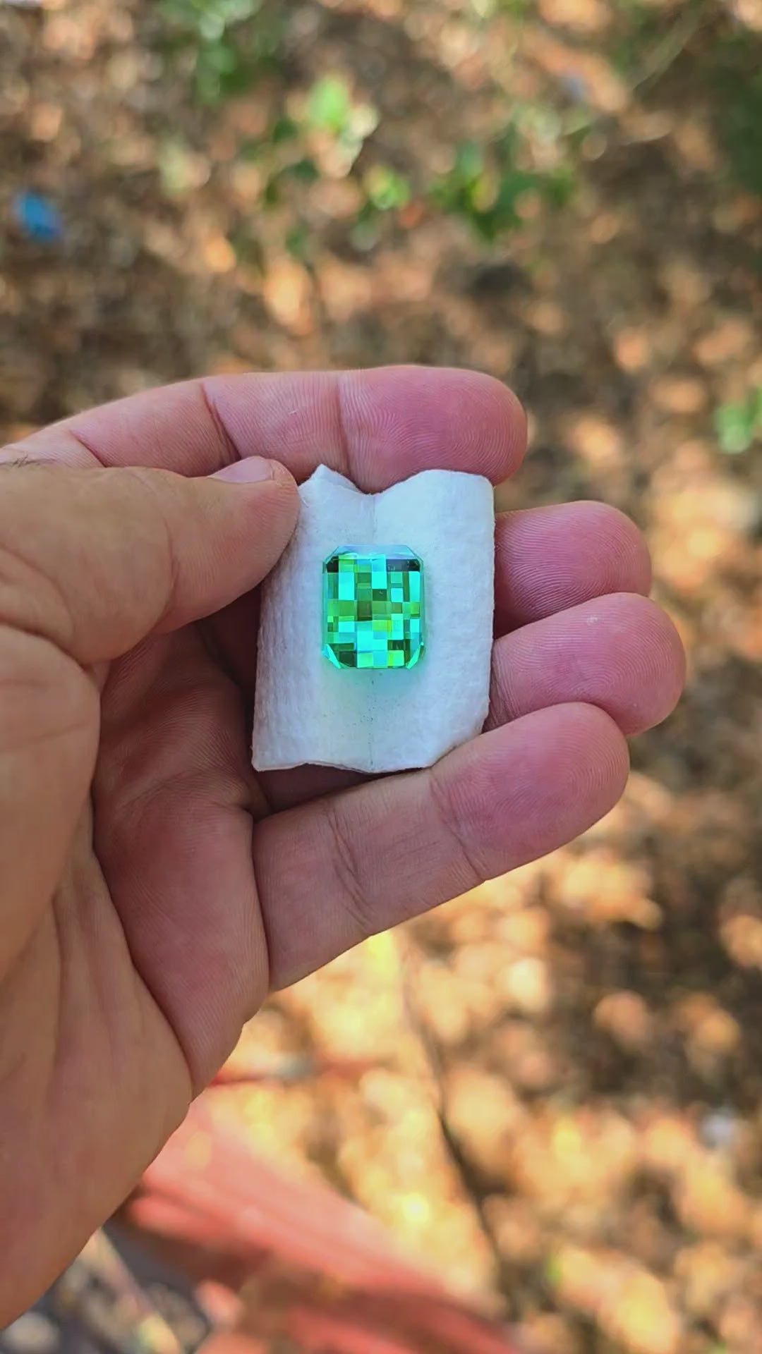Repurposed Teal "Paraiba" YAG, Pixel Rectangle Cut, 22.60 Carats