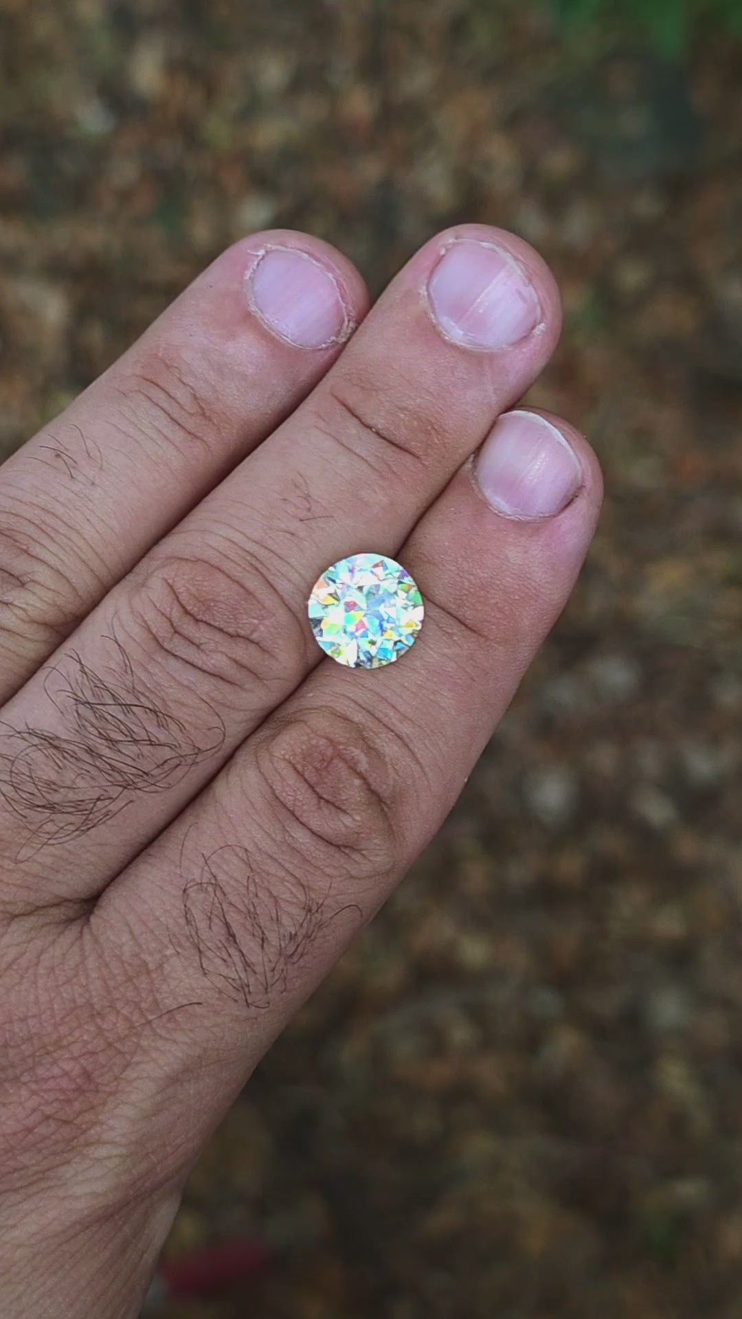 White Rutile 🌈🍭🦄, Traditional Round Brilliant Cut, 7.30 Carats