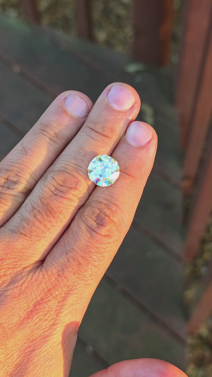 White Rutile 🌈🍭🦄, Antique Cushion Cut, 8.50 Carats
