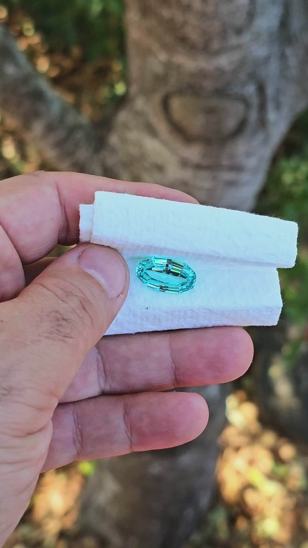 Teal "Paraiba" YAG, Long Step Oval Cut, 9.96 Carats