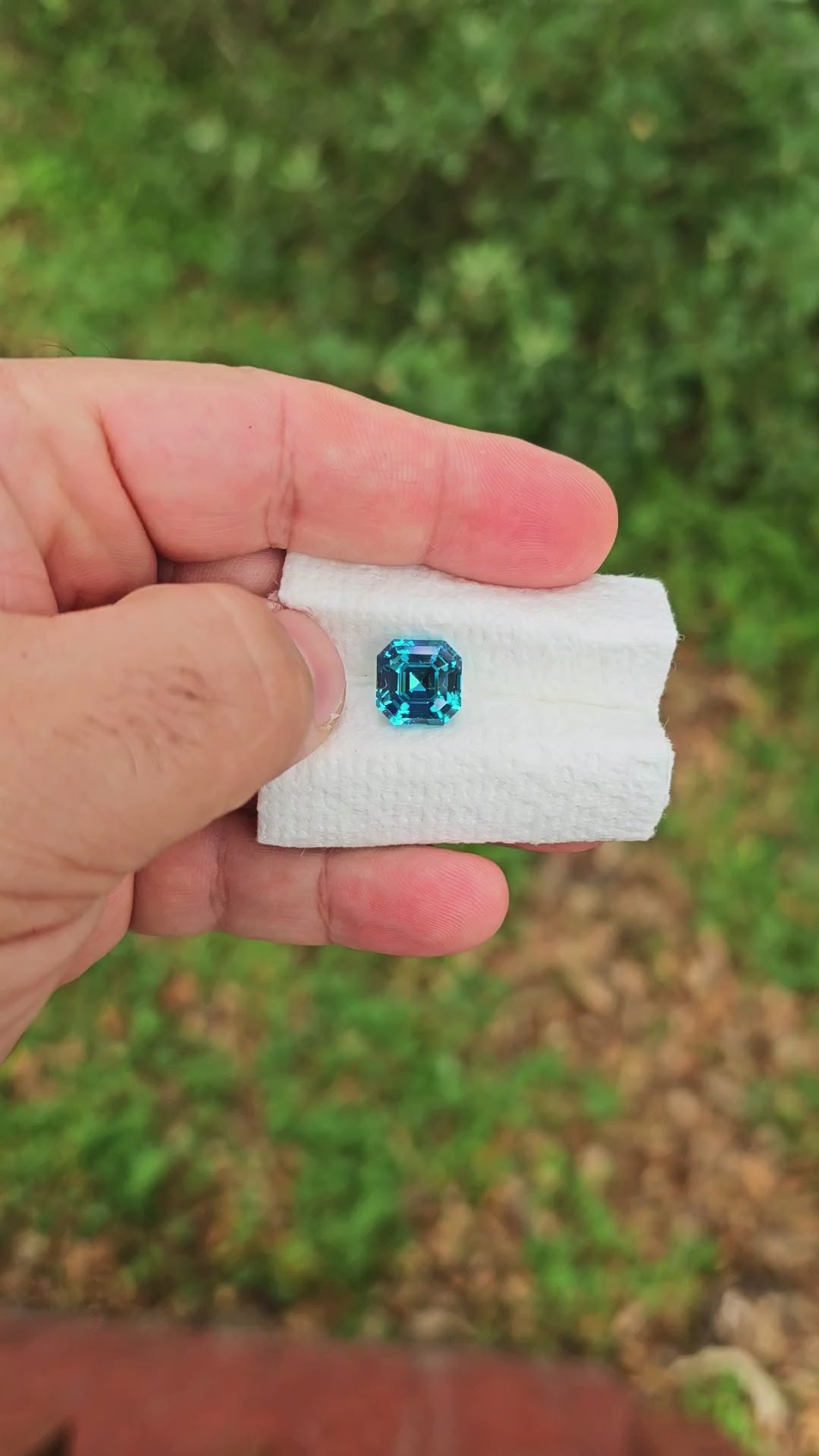 Cerulean Blue Lab Sapphire, Asscher Cut, 8.51 Carats