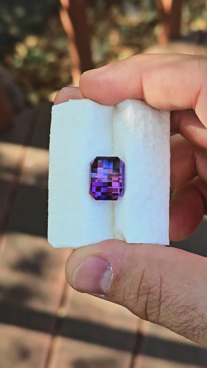 Purple Lab Sapphire, Pixel Rectangle Cut, 11.80 Carats