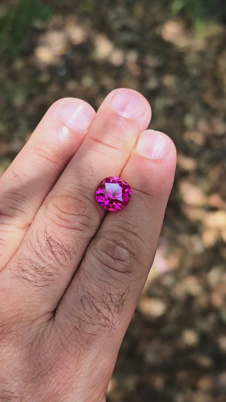 Neon Purple Lab Sapphire, Antique Cushion Cut, 7.22 Carats