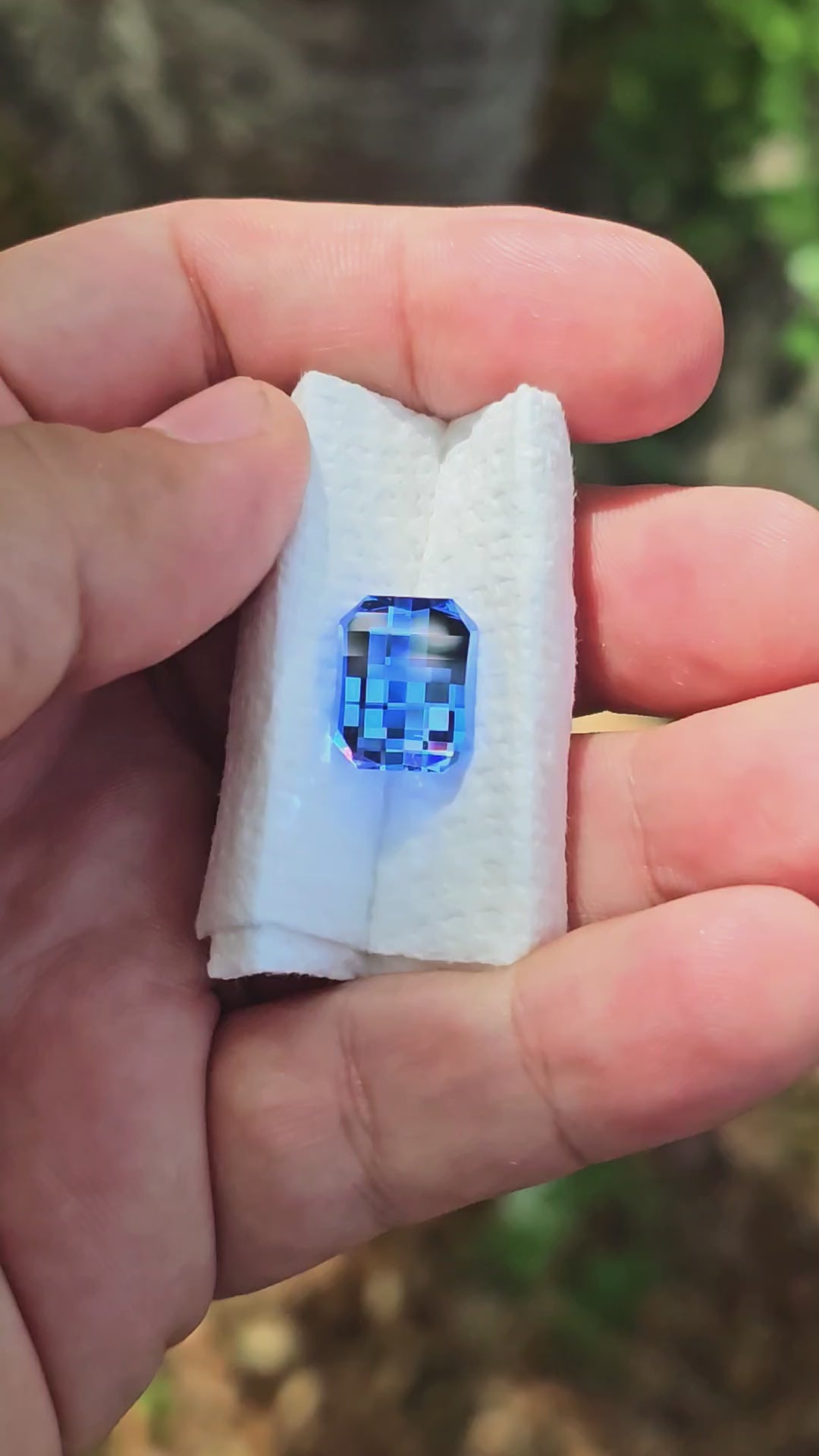 Cornflower Blue Lab Spinel, Pixel Rectangle Cut, 8.80 Carats