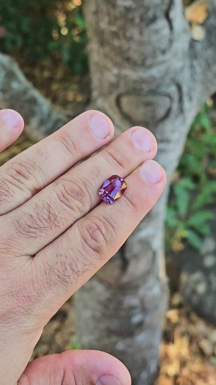 Czochralski Alexandrite, Antique Long Cushion Cut, 7.17 Carats