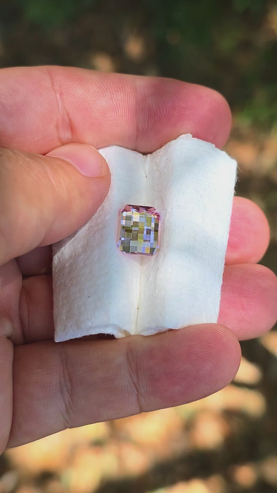 Lilac Purple Czochralski Lab Sapphire, Pixel Rectangle Cut, 6.80 Carats