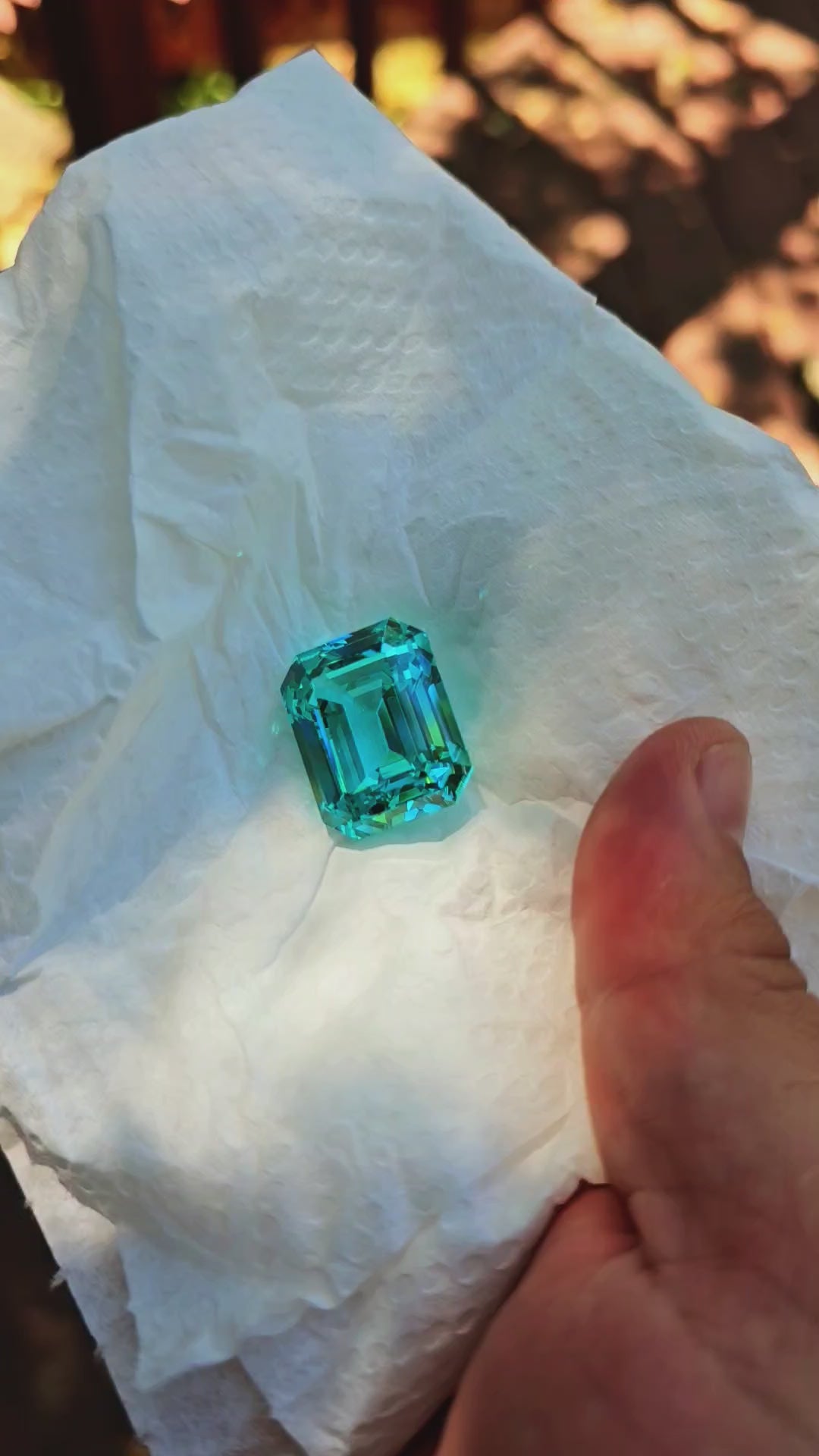 Teal "Paraiba" YAG, Emerald Cut, 75.6 Carats