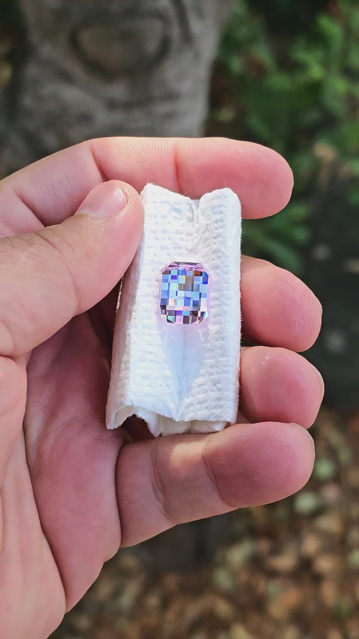 Purple Neodymium YAG, Pixel Rectangle Cut, 11.50 Carats