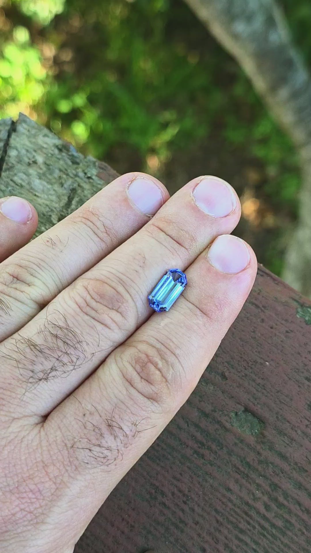 Blue Czochralski Lab Sapphire, Stretched Octagon Cut, 3.05 Carats