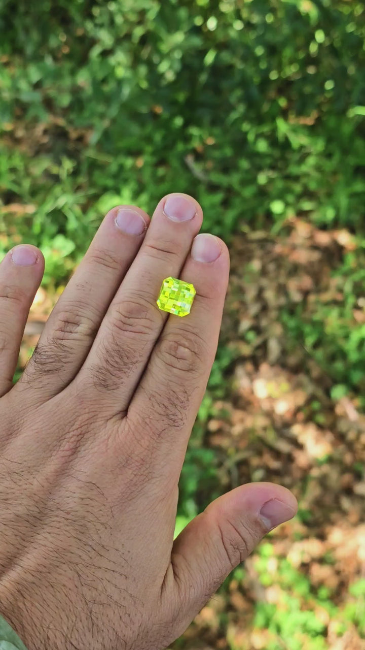 Cerium Doped YAG, Pixel Square Cut, 12.37 Carats