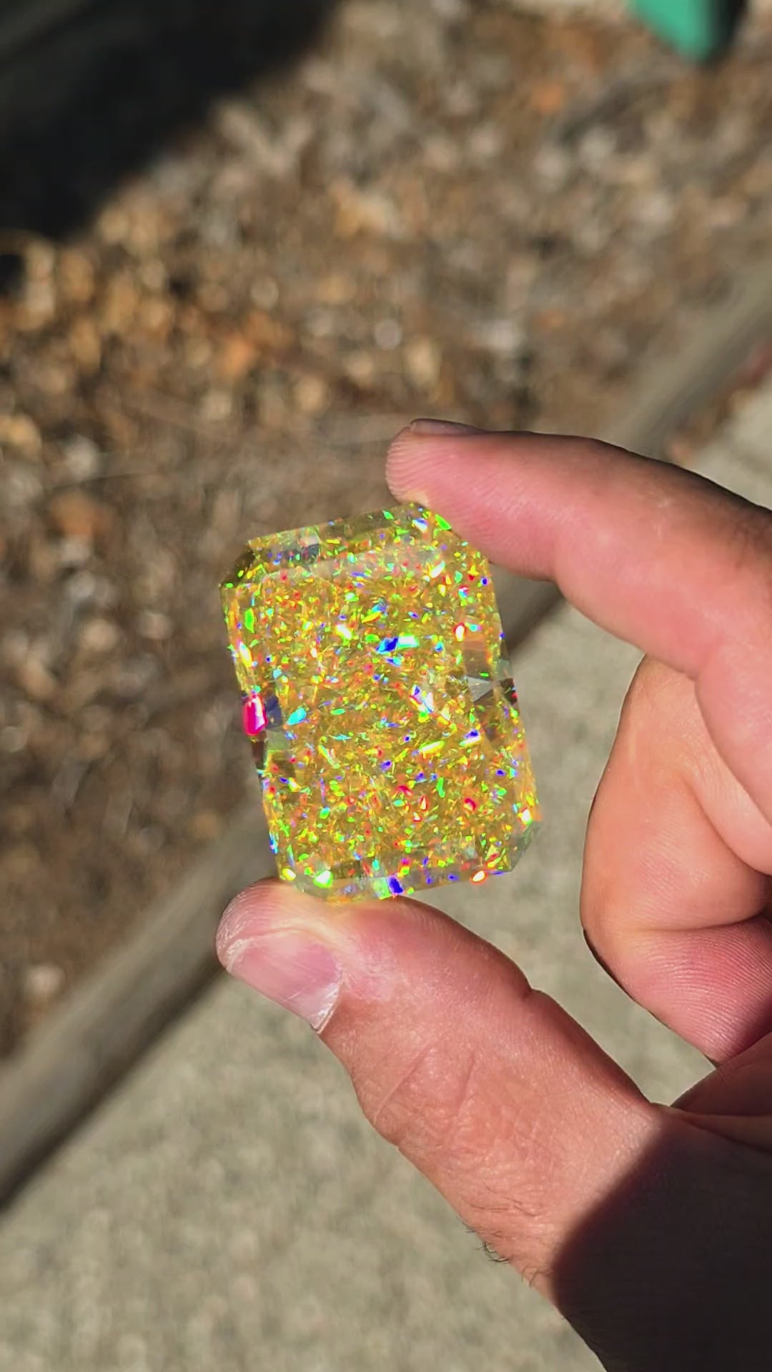 White Rutile 🌈🍭🦄, Crushed Ice Rectangle Cut, 227.80 Carats
