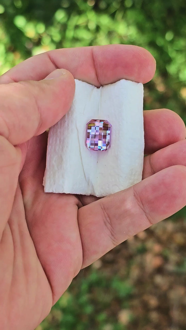 Repurposed Laser Alexandrite, Pixel Rectangle Cut, 8.10 Carats
