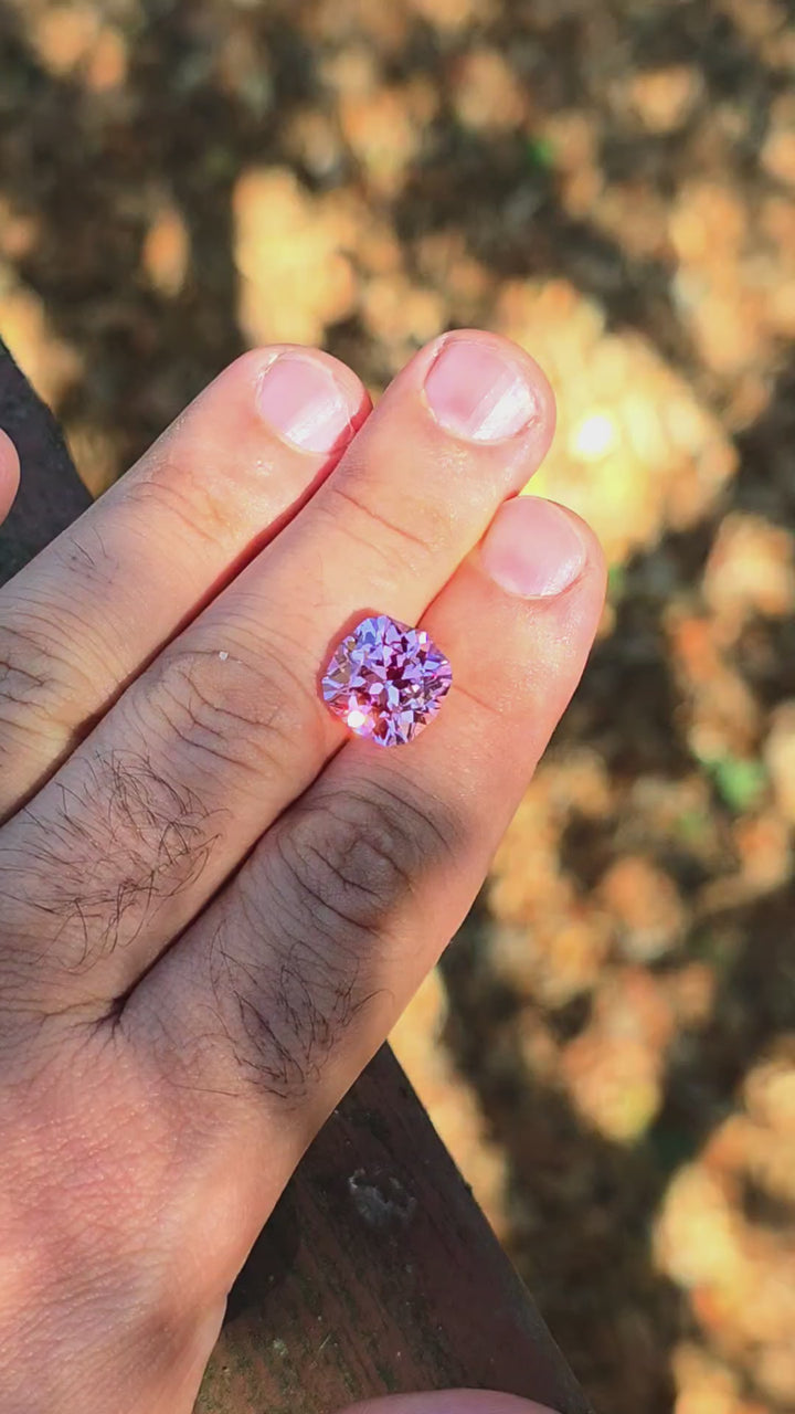 Pinkish Peach Padparadscha Lab Sapphire, House Of Sylas Cushion Cut, 10.00 Carats