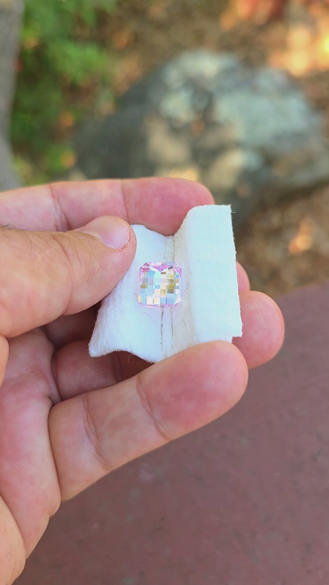 Blush Pink Lab Sapphire, Pixel Rectangle Cut, 9.07 Carats