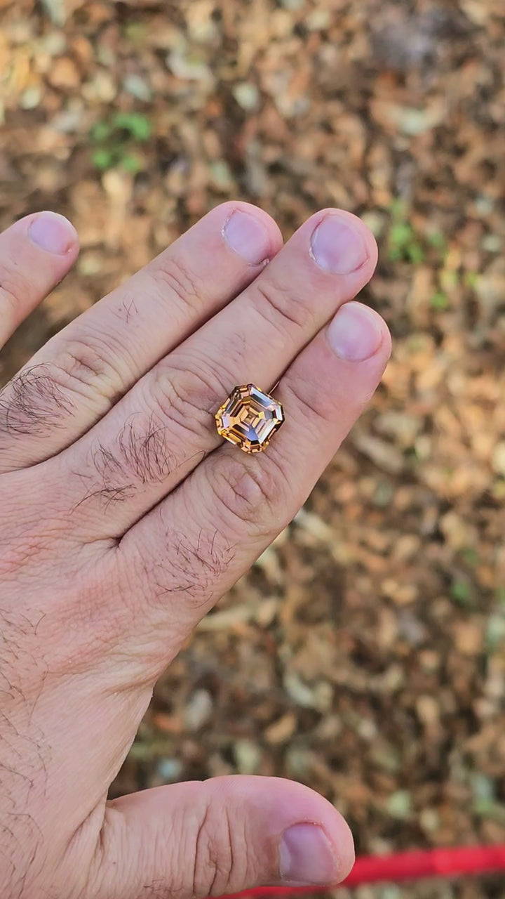 Toasted Orange Erbium YAG, Asscher Cut, 16.41 Carats