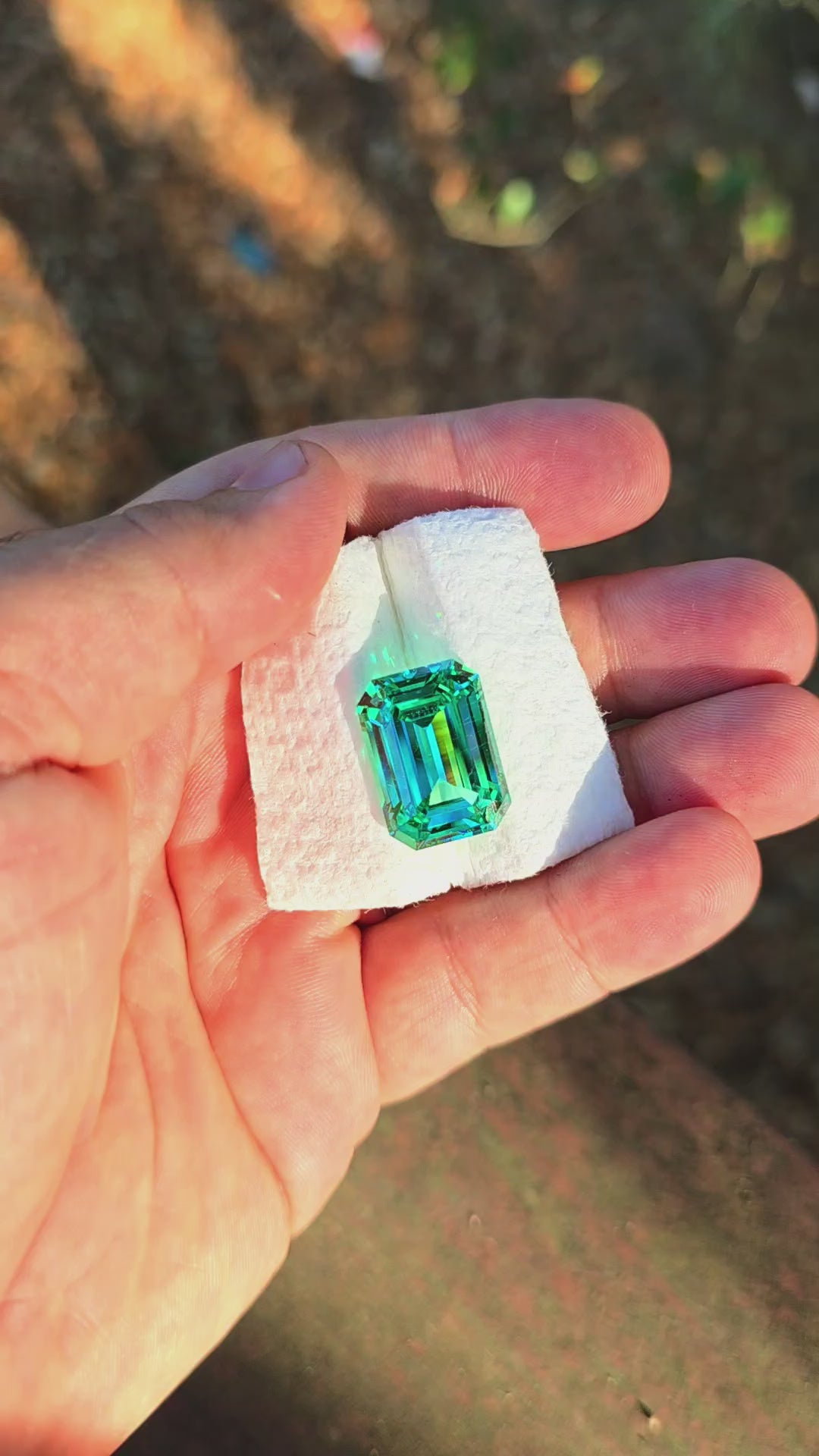 Repurposed Teal "Paraiba" YAG, Emerald Cut, 31.27 Carats