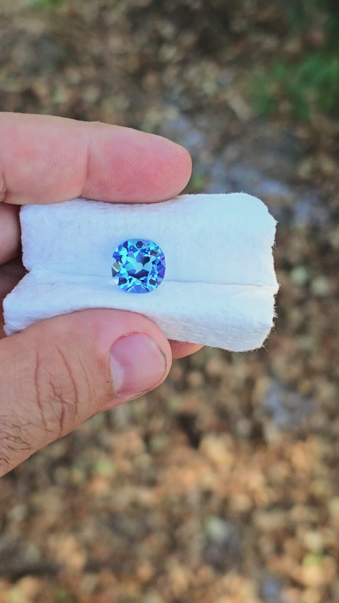 Cornflower Blue Lab Spinel, Antique Cushion Cut, 6.83 Carats