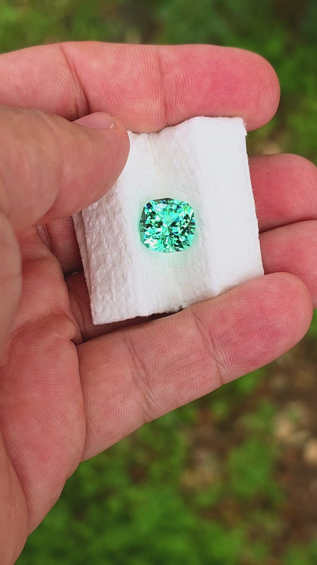 Repurposed Teal "Paraiba" YAG, House Of Sylas Cushion Cut, 8.87 Carats
