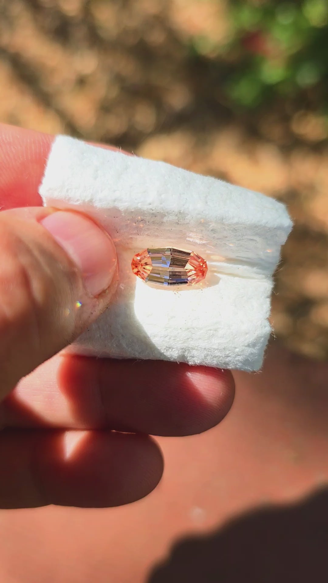 Peachy 🍑 "Morganite" Colored Lab Sapphire, Long Step Oval Cut, 3.06 Carats