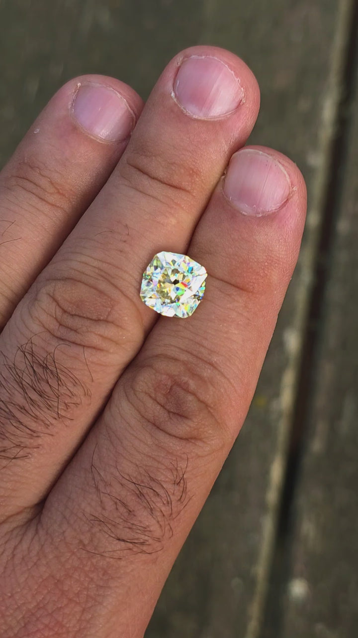 White Rutile 🌈🍭🦄, House Of Sylas Cushion Cut, 5.80 Carats